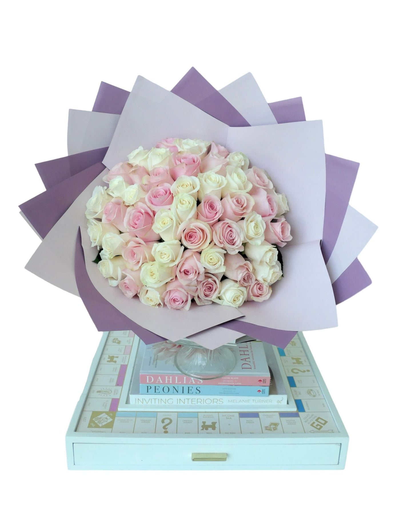 Duet White Pink Rose Bouquet