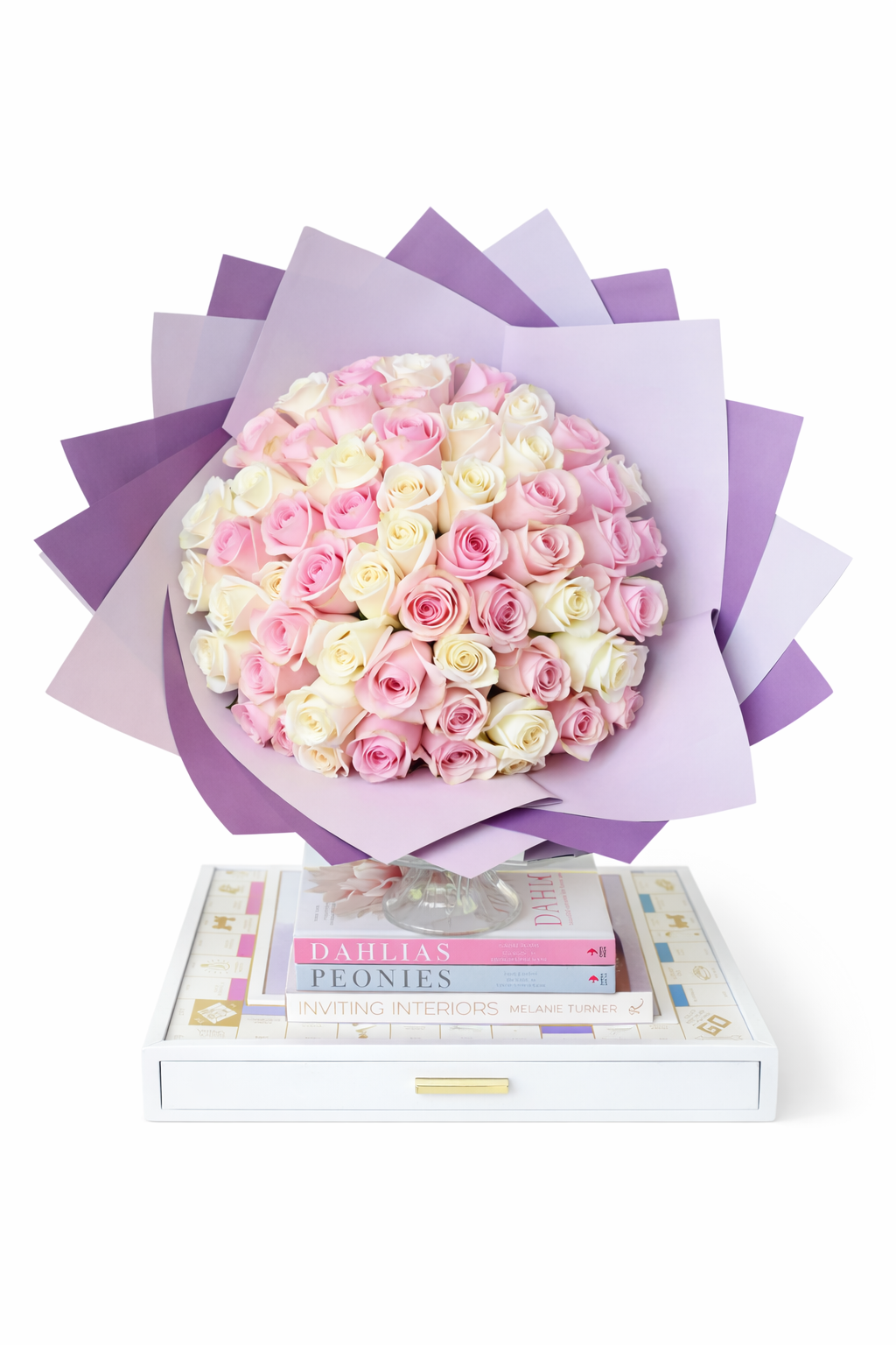 Duet White Pink Rose Bouquet