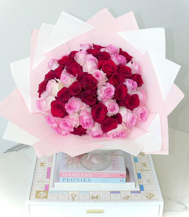 Duet Red Pink Rose Bouquet